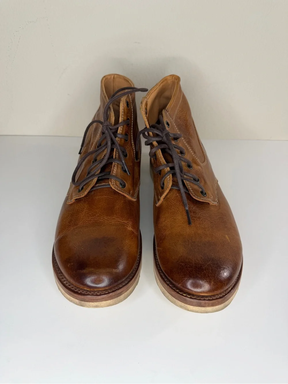 Bed Stu Cobbler Series Men’s Size 13M Lace Up Ankle Boots Distressed Brown